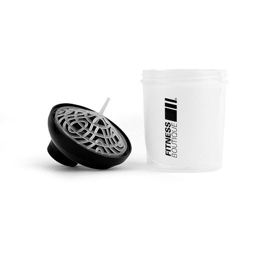 Shaker FitnessBoutique Translucide Couvercle Noir 300 ml