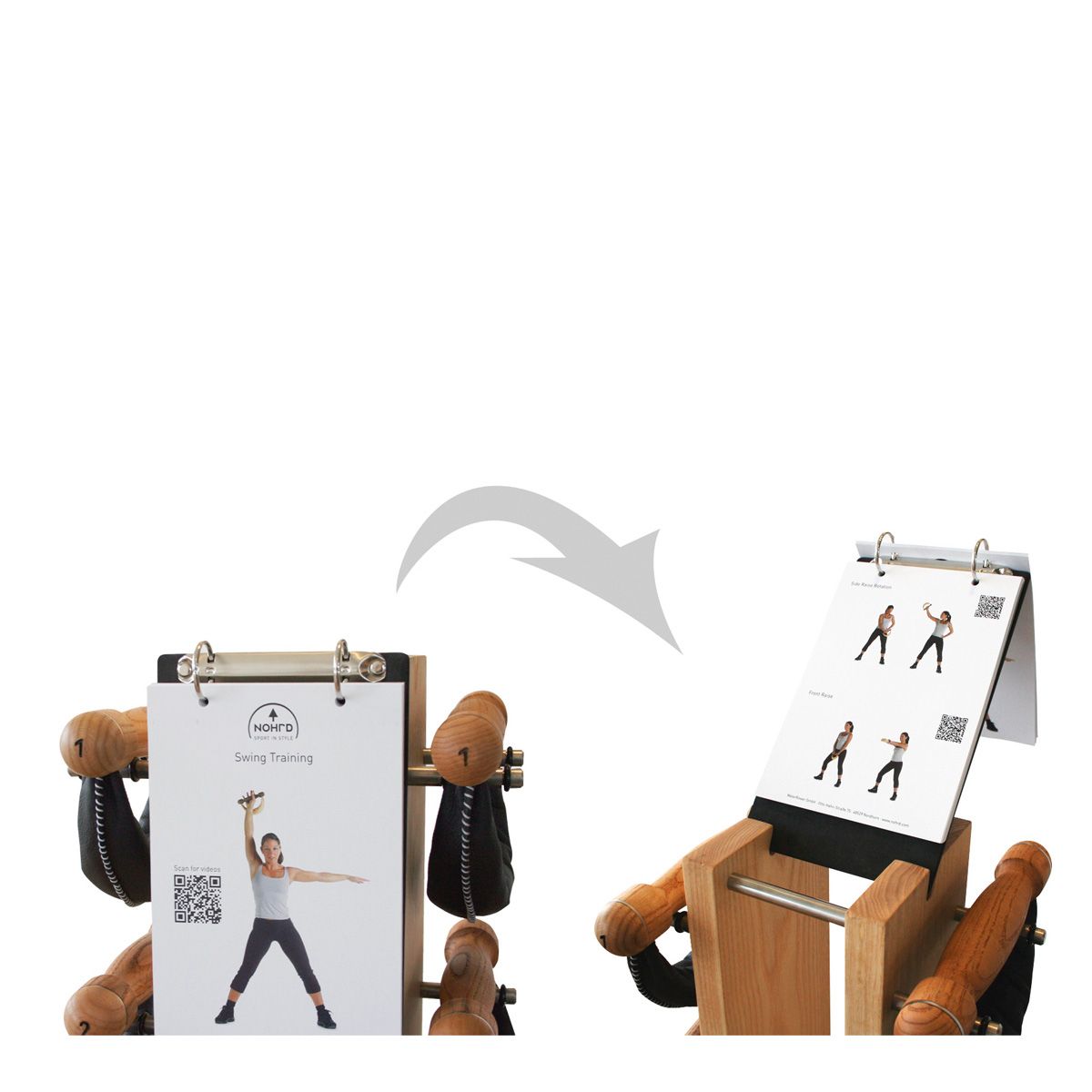Tour noyer avec poids cuir noir Set 2,4,6,8 kg